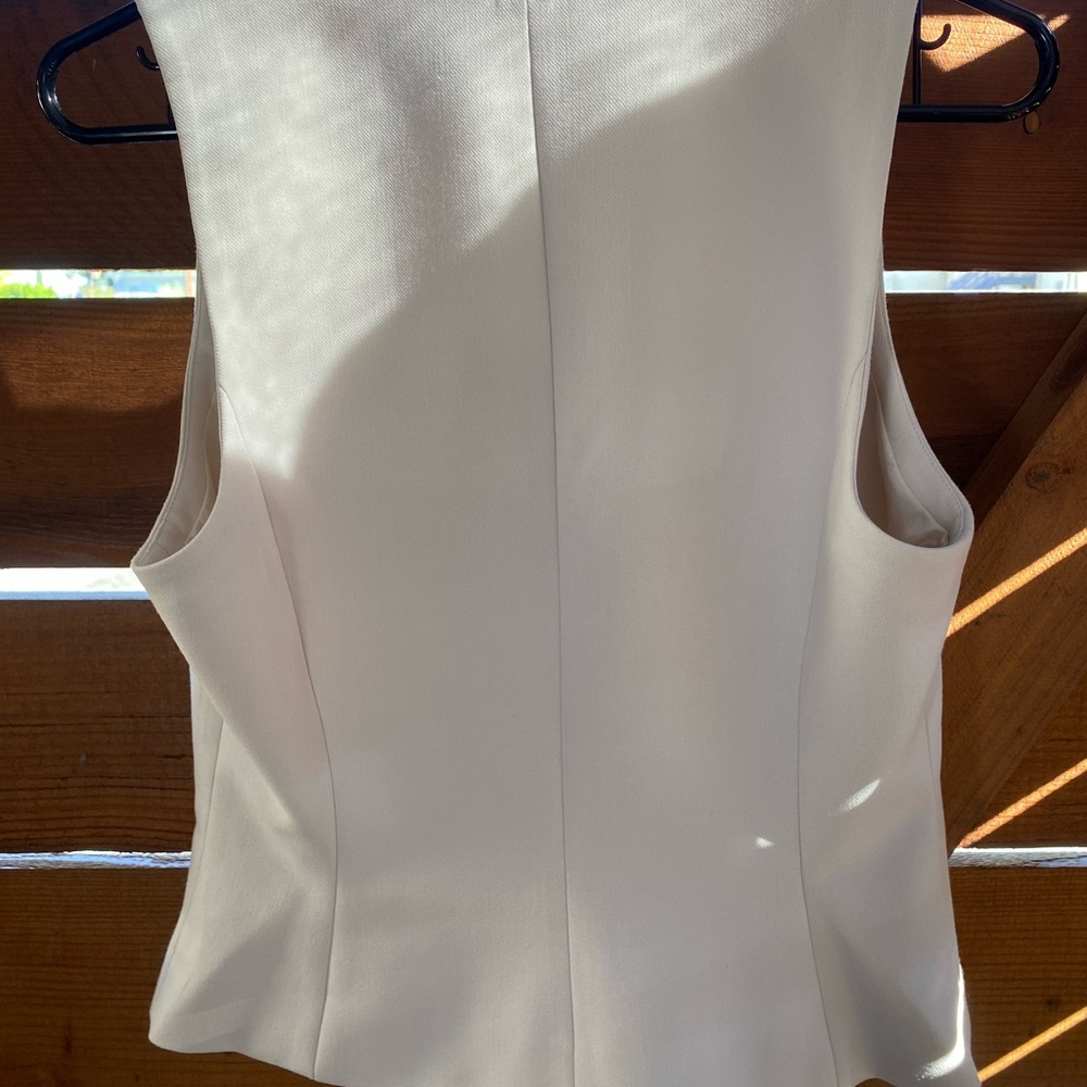 Open Edit Cream Button-Front Vest - image 4